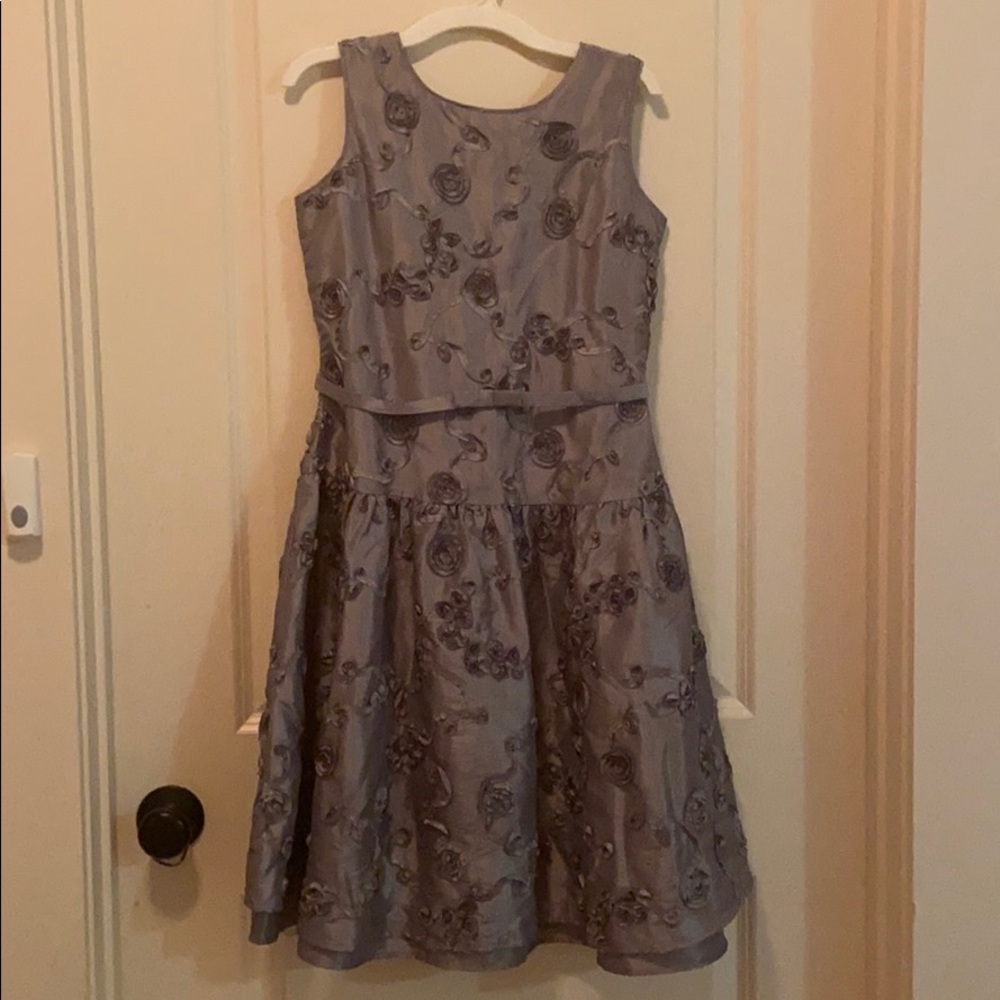 Grey Dress With Roses